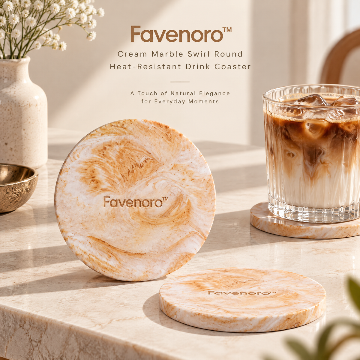 Favenoro™ Sculptural Modern Home Decor Accent Piece& Coaster Accent Piece