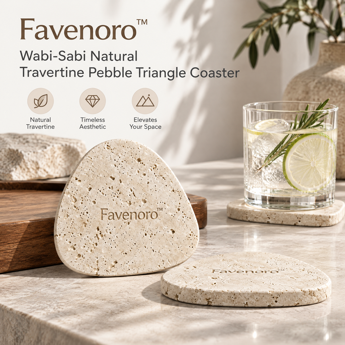 Favenoro™ Modern Organic Drink Coaster