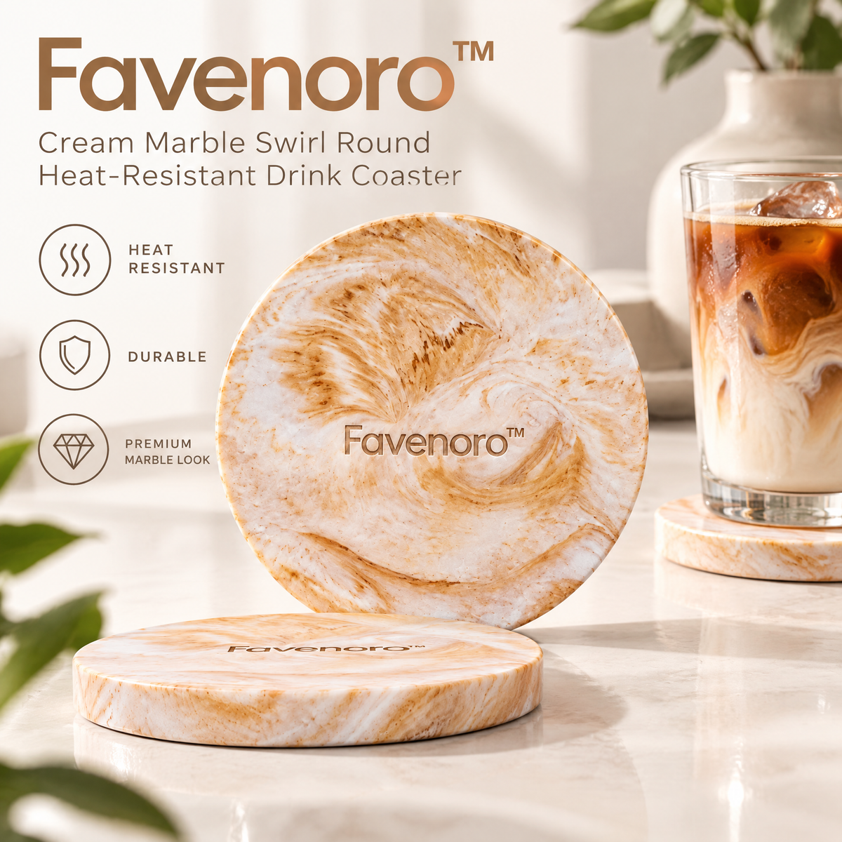 Favenoro™ Sculptural Modern Home Decor Accent Piece& Coaster Accent Piece