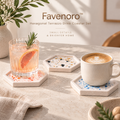 Favenoro™ Hexagonal Terrazzo Drink Coaster Set