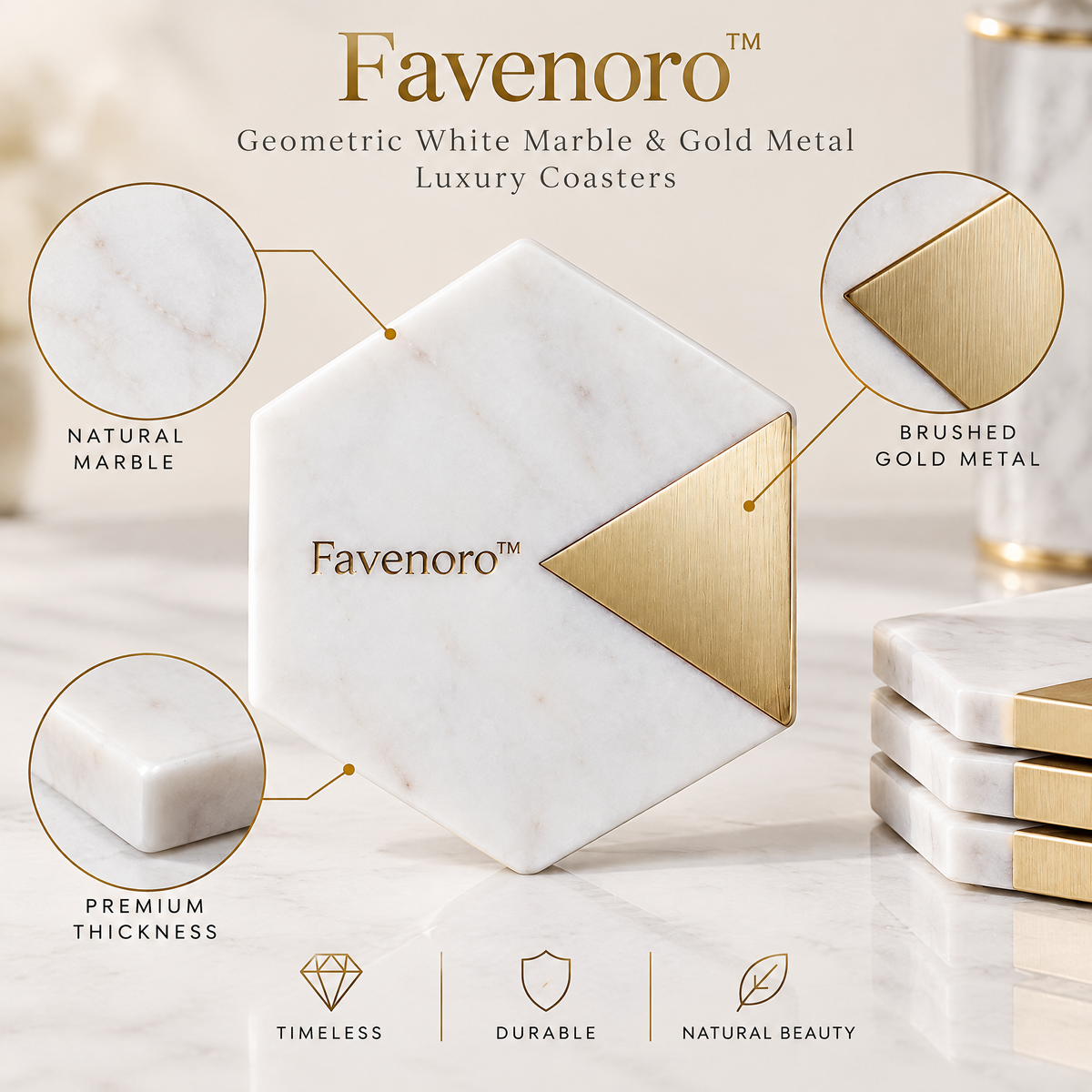 Favenoro™ Sculptural Decorative Drink Coaster