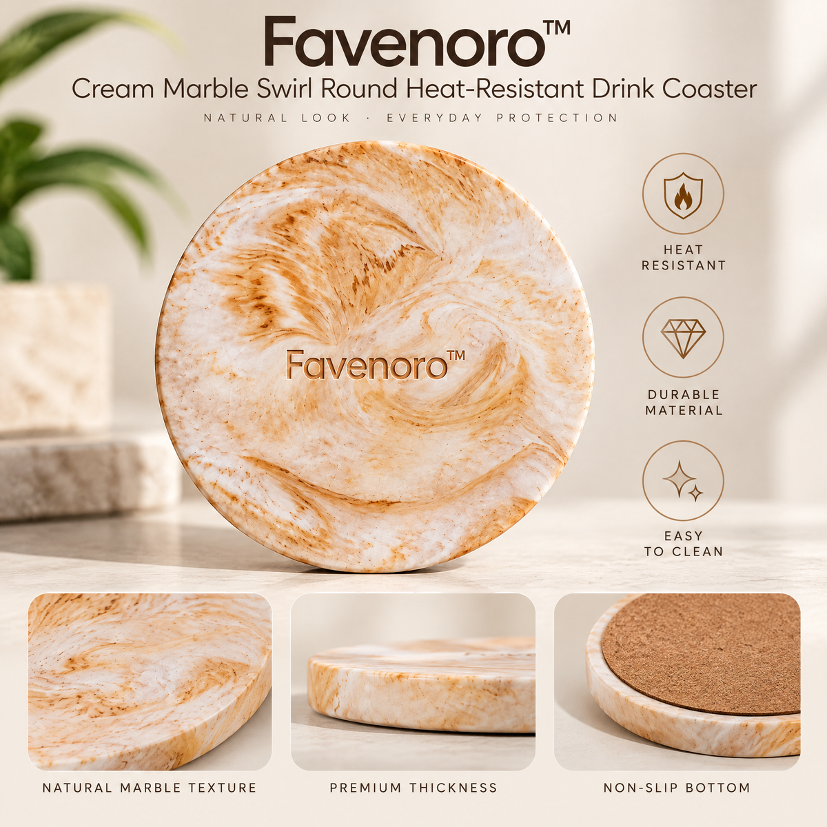 Favenoro™ Sculptural Modern Home Decor Accent Piece& Coaster Accent Piece