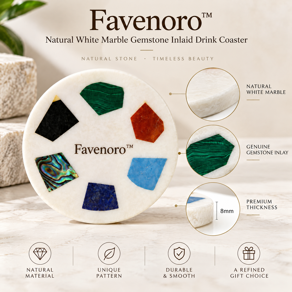 Favenoro™ Sculptural Art Drink Coaster