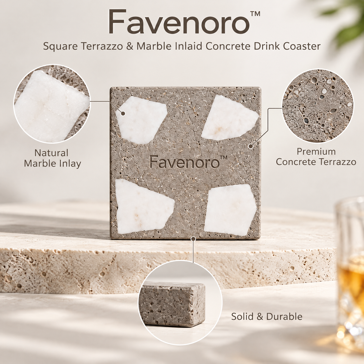 Favenoro™ Organic Sculptural Drink Coaster
