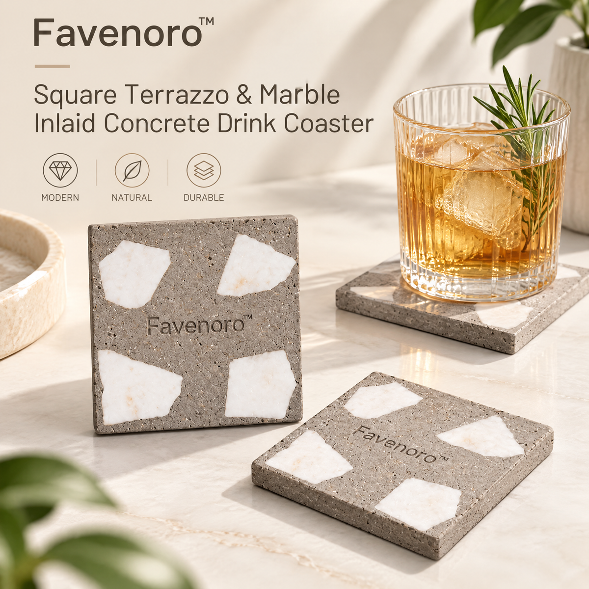 Favenoro™ Organic Sculptural Drink Coaster