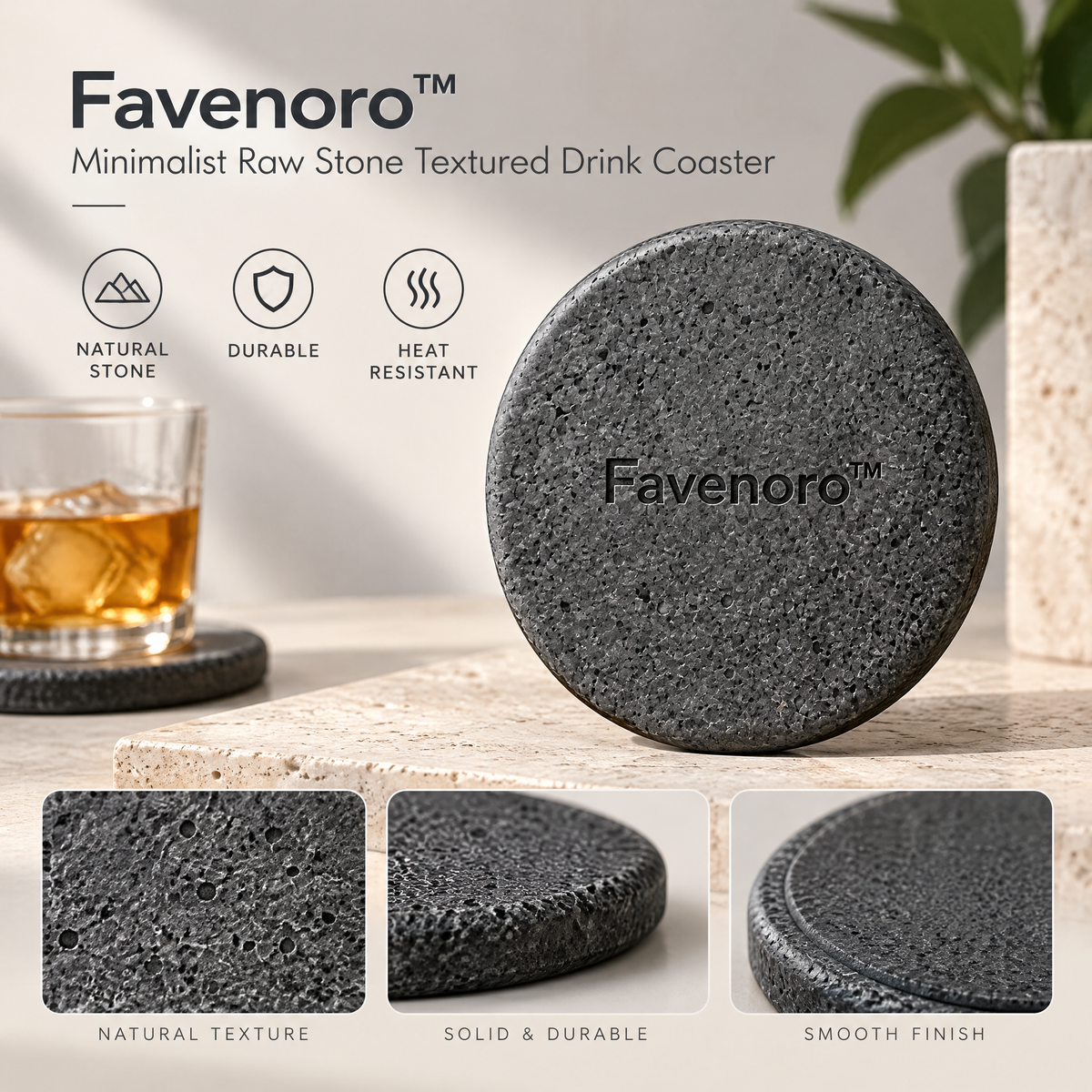 Favenoro™ Modern Sculptural Drink Coaster